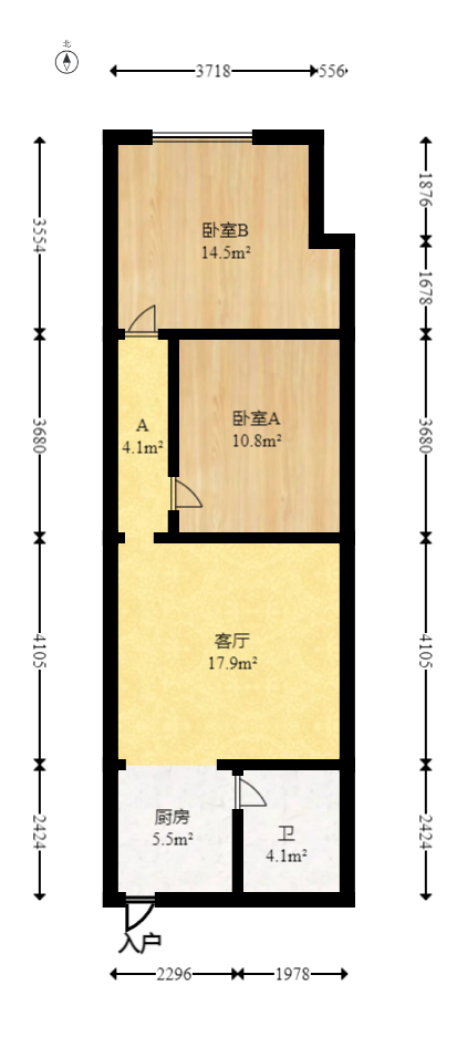 新时代广场  2室1厅1卫   65.00万室内图1