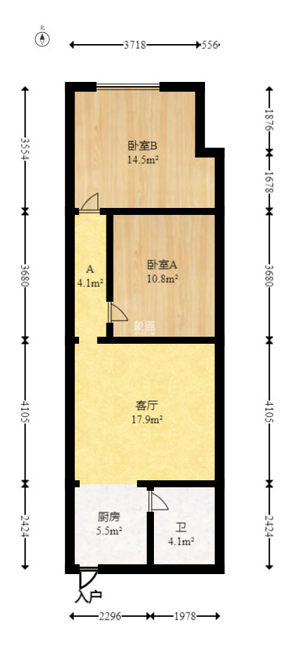 新时代广场  2室1厅1卫   65.00万