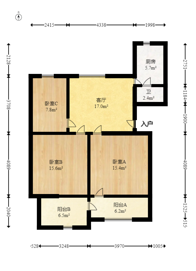 湘雅医学院(湘雅附一北院) 3室2厅1卫 85.0万 湘雅医学院(湘雅附一北院) 3室2厅1卫 85.0万户型图