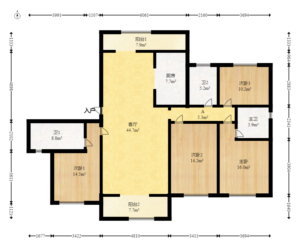 长房星昇公馆  4室2厅2卫    166.5万 长房星昇公馆  4室2厅2卫    166.5万户型图