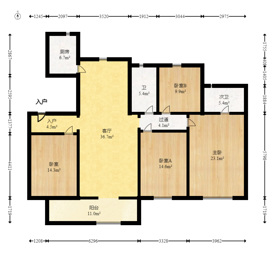 中梁星都荟  4室2厅2卫    88.8万 中梁星都荟  4室2厅2卫    88.8万户型图