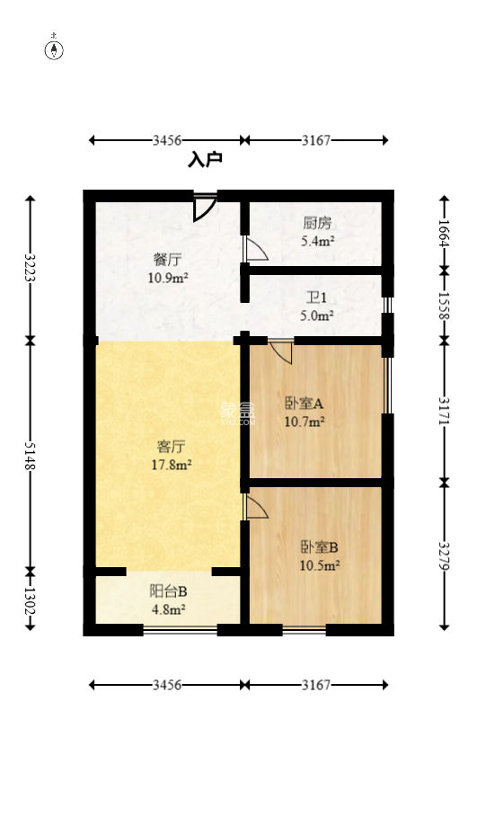 香樟兰亭（朗峰苑）  2室2厅1卫   71.00万