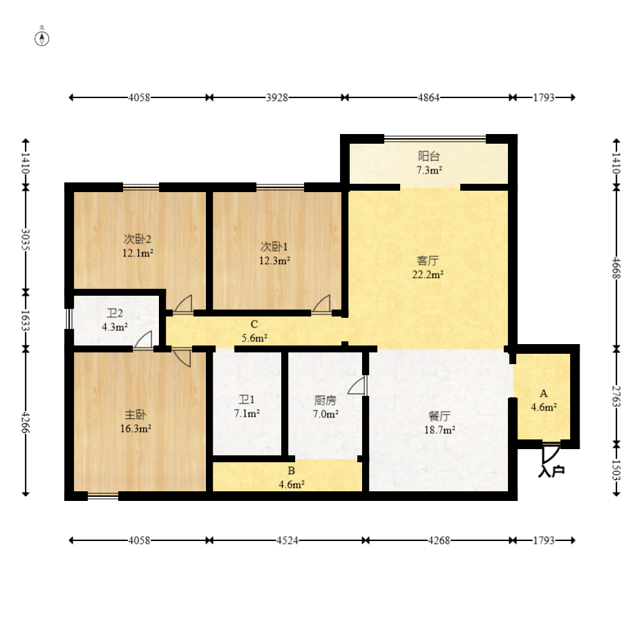星沙教师公寓  3室2厅2卫    69.8万 星沙教师公寓  3室2厅2卫    69.8万户型图