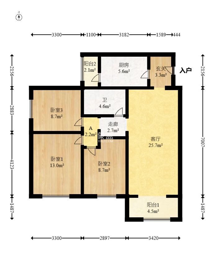 中煤和悦府  3室2厅1卫   87.80万