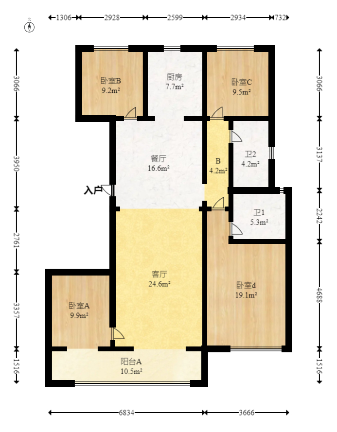 建发玖洲和玺  4室2厅2卫    142.0万室内图1
