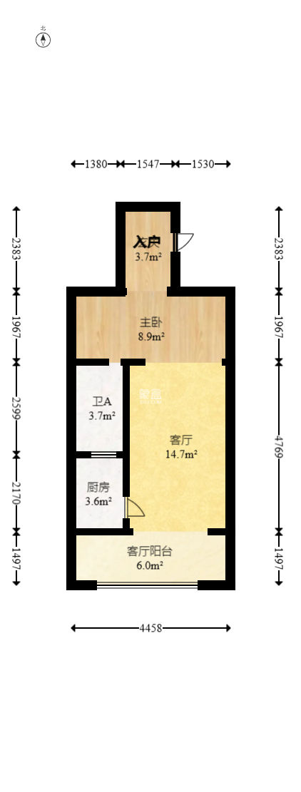 西山汇景一、二期  1室1厅1卫   49.80万