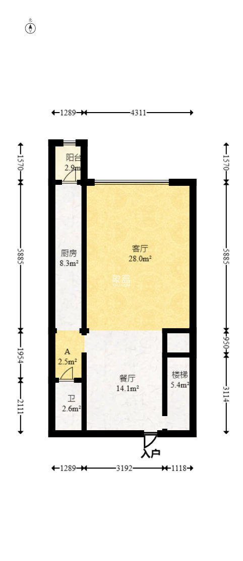 铂宫  1室1厅1卫   63.00万