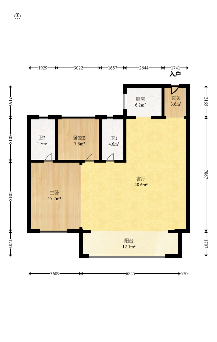 建投象山国际  3室2厅1卫   110.00万室内图1