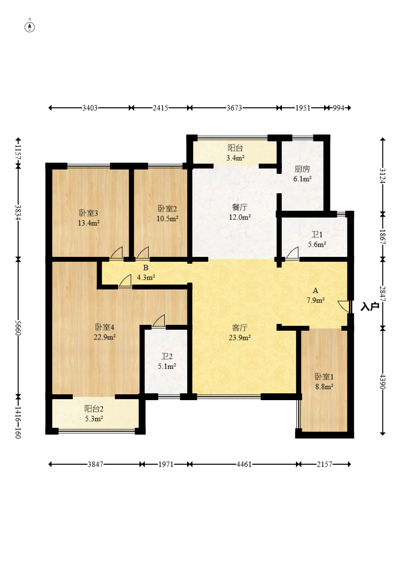 文景领秀  4室2厅1卫    105.0万 文景领秀  4室2厅1卫    105.0万户型图