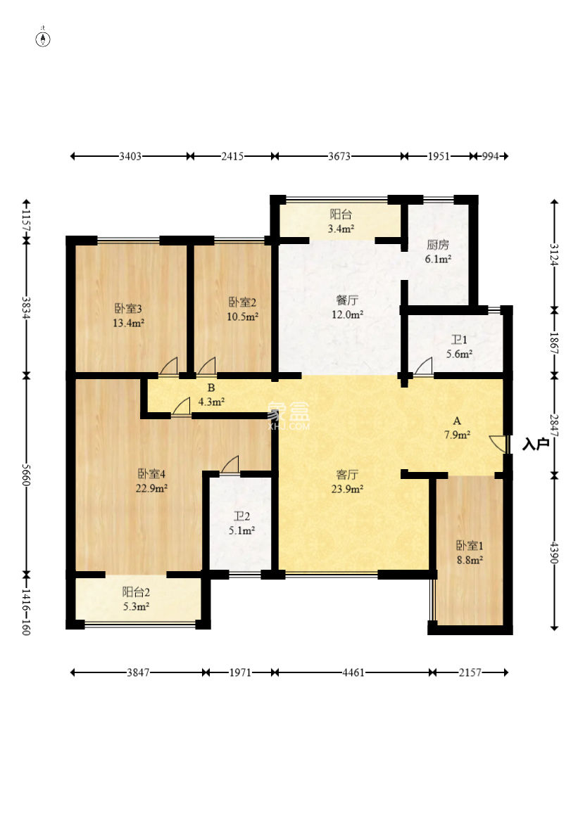 文景领秀  4室2厅1卫    105.0万
