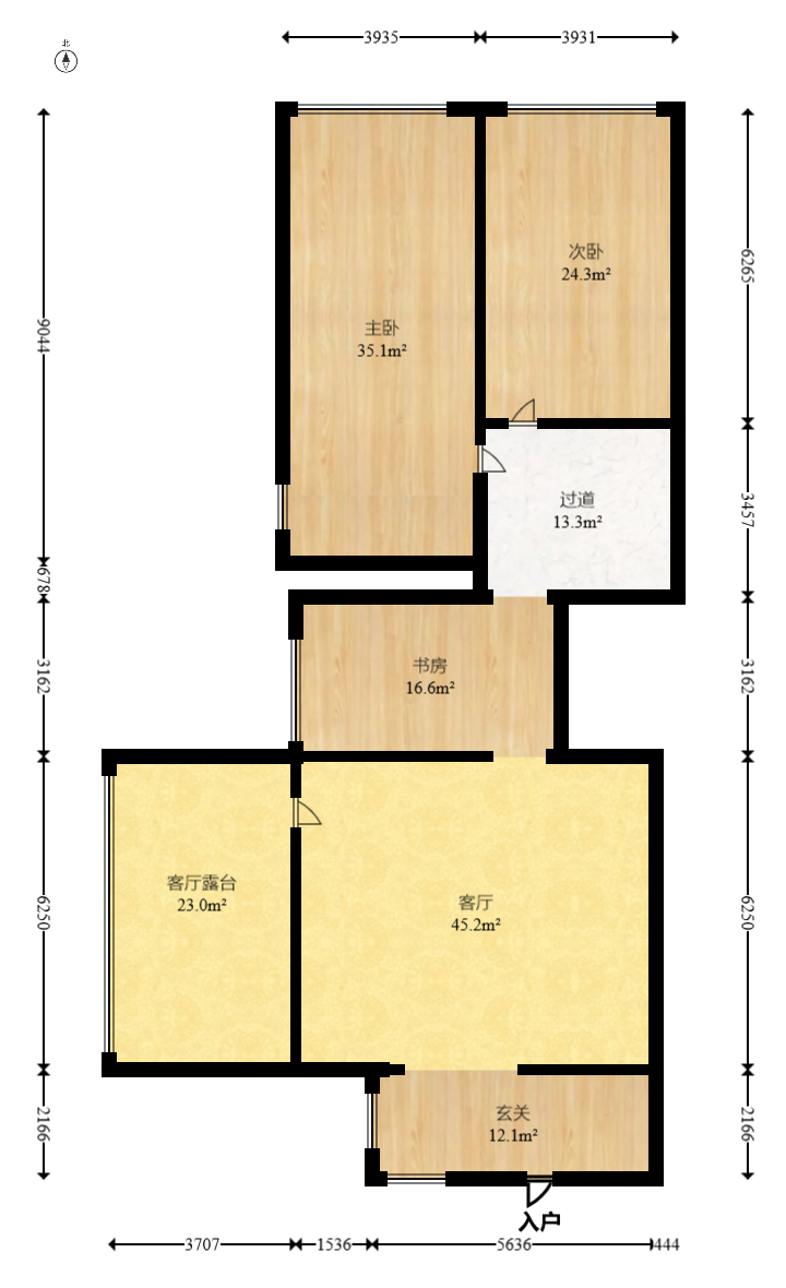 堤亚纳湾（深业沙河城）  5室2厅2卫   650.00万室内图1