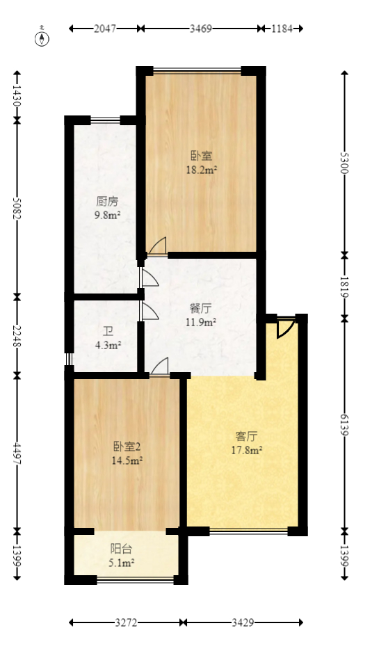 咸嘉新村嘉兴苑 4室2厅2卫 99.8万 咸嘉新村嘉兴苑 4室2厅2卫 99.8万户型图