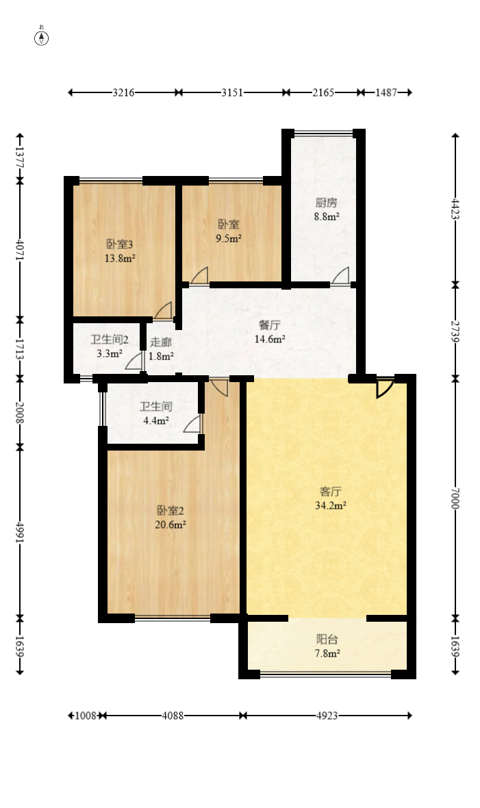 创业乐园 3室2厅2卫 59.8万 创业乐园 3室2厅2卫 59.8万户型图