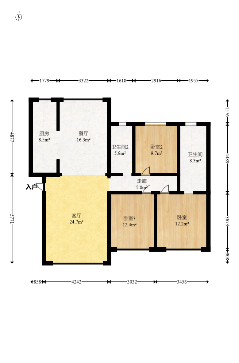 金科天悦(金科美邻汇)  3室2厅2卫    88.0万 金科天悦(金科美邻汇)  3室2厅2卫    88.0万户型图