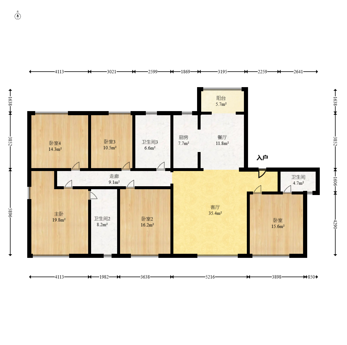 福天星中心(福天星雅苑) 5室2厅2卫 158.0万 福天星中心(福天星雅苑) 5室2厅2卫 158.0万户型图