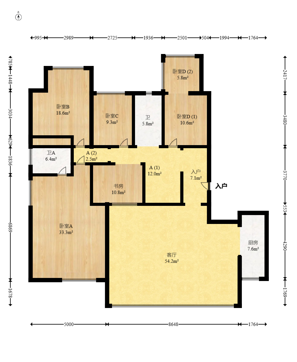 卓越浅水湾 4室2厅3卫 388.0万 卓越浅水湾 4室2厅3卫 388.0万户型图