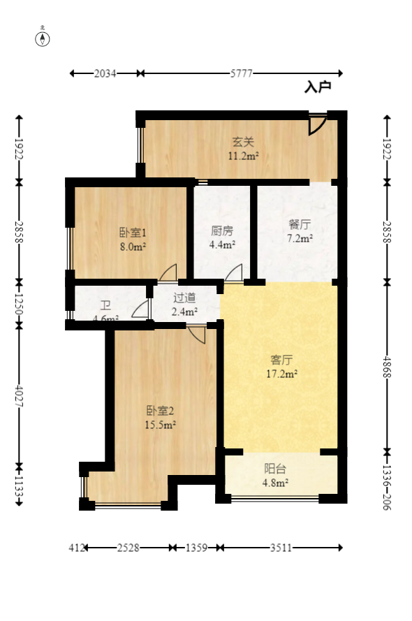 泊爱蓝湾 2室2厅1卫 69.9万 泊爱蓝湾 2室2厅1卫 69.9万户型图