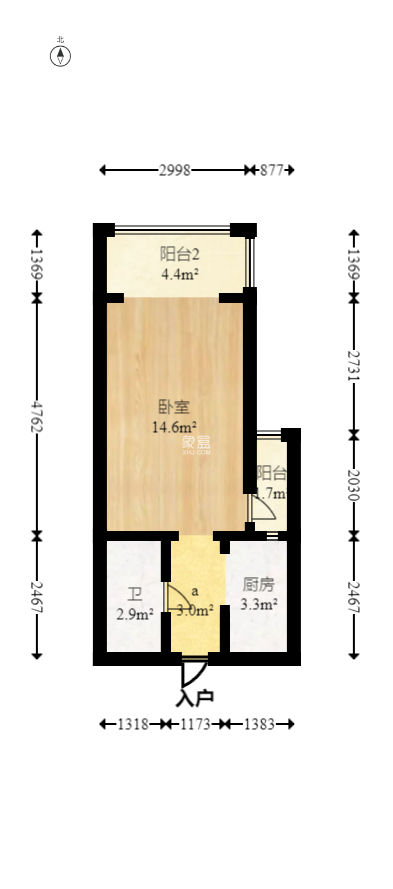 中建信和城  1室1厅1卫   45.00万
