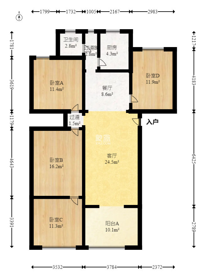 省政府机关二院  3室2厅1卫   181.00万