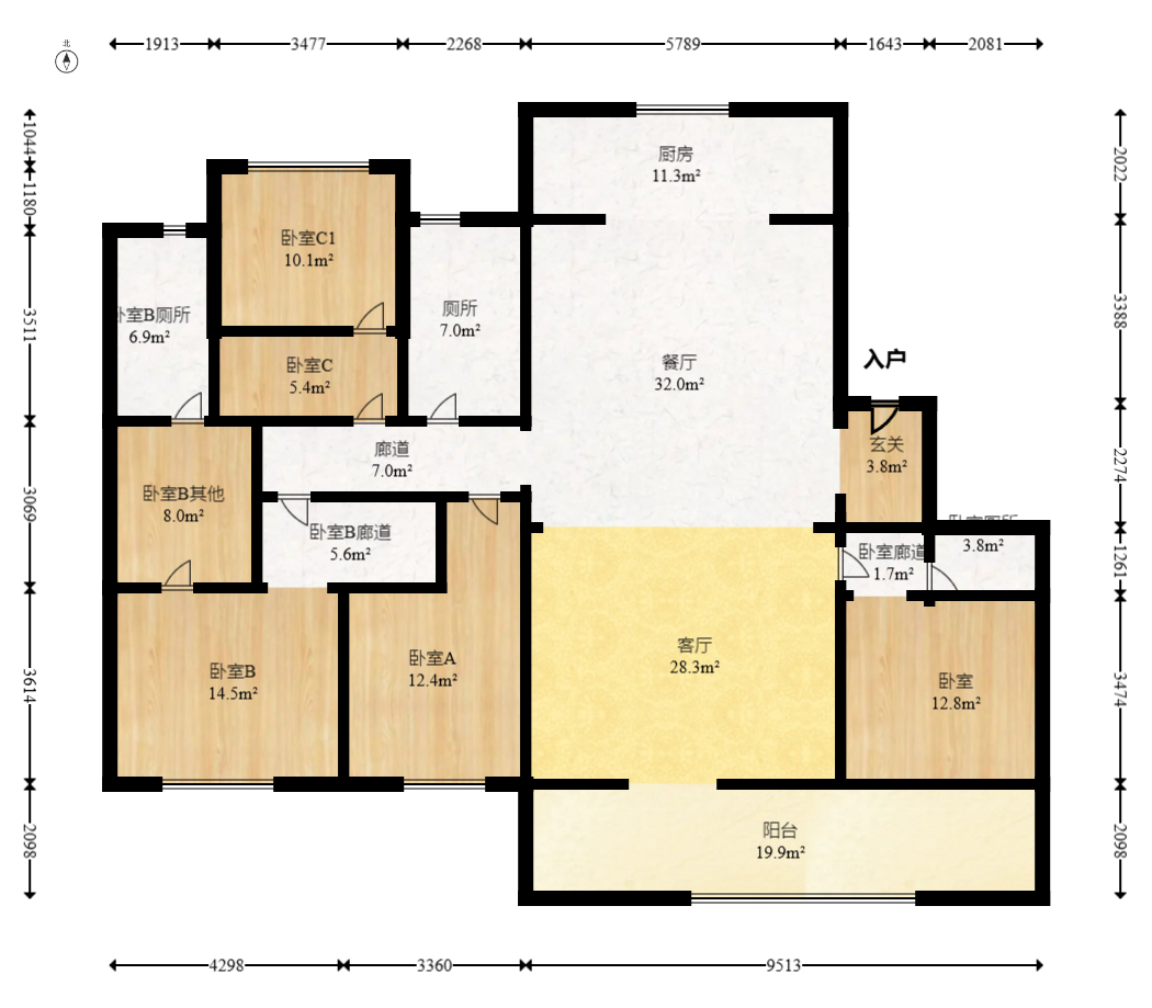 城发恒伟洋湖映2009 4室2厅2卫 255.0万 城发恒伟洋湖映2009 4室2厅2卫 255.0万户型图