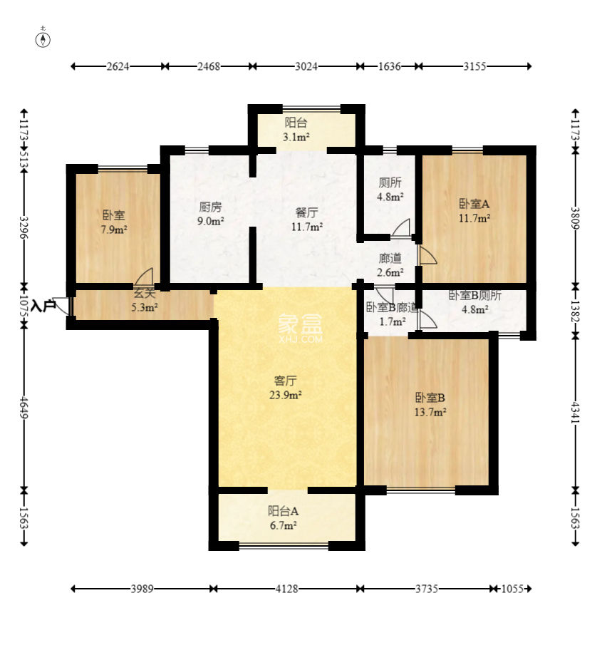 文景家园  3室2厅2卫   102.00万