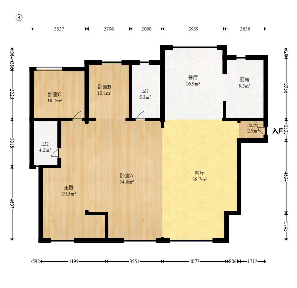 建投象山国际  4室2厅1卫   169.90万室内图1