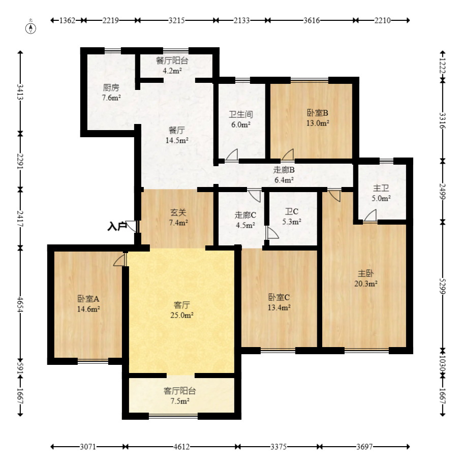 长沙美的梧桐庄园  4室2厅3卫    155.0万 长沙美的梧桐庄园  4室2厅3卫    155.0万户型图