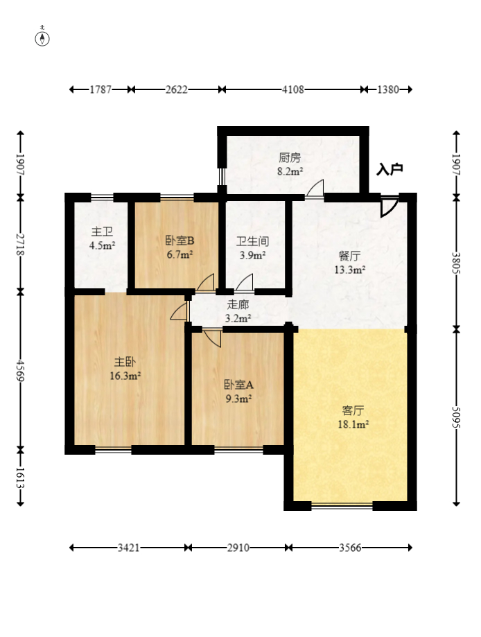 中建芙蓉嘉苑  3室2厅2卫   108.00万室内图1