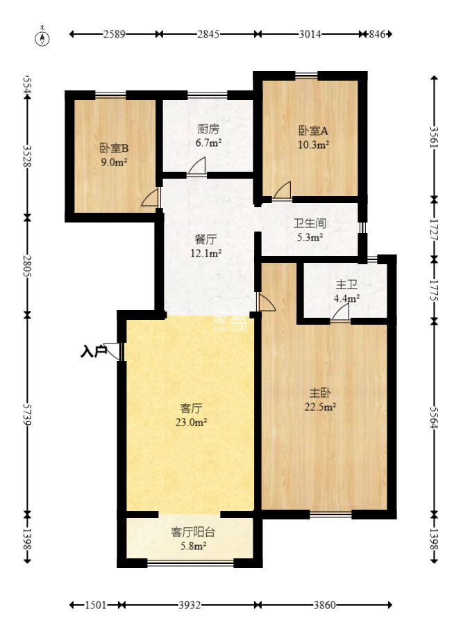 江悦和鸣  3室2厅2卫   207.00万