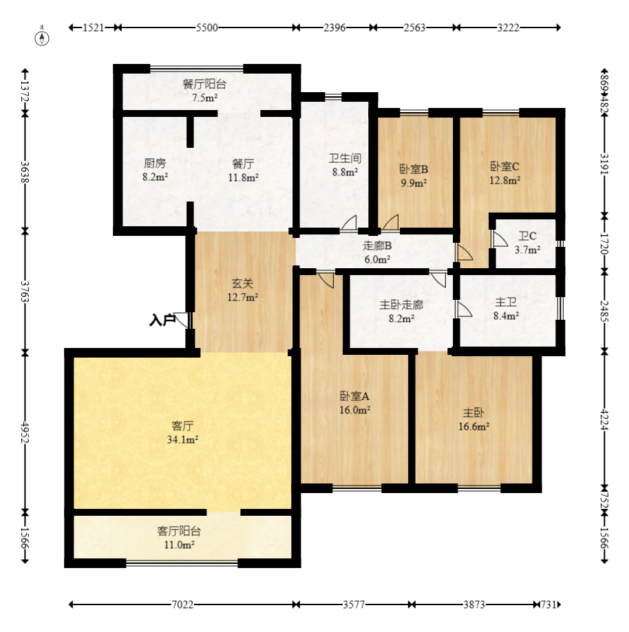 北辰中央公园辰玺洋房区  4室2厅3卫    265.0万 北辰中央公园辰玺洋房区  4室2厅3卫    265.0万户型图