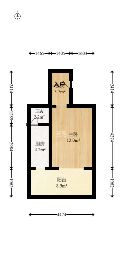 西山汇景一、二期  1室1厅1卫   42.00万