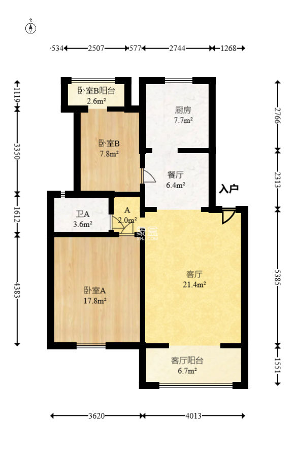 枫林绿洲  2室2厅1卫   73.80万