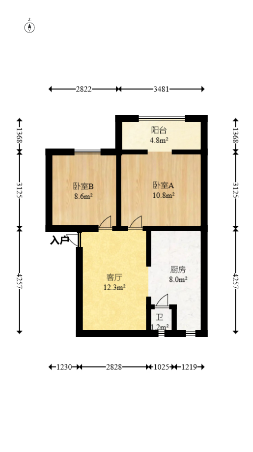 湖南师范大学咸嘉湖校区宿舍  2室1厅1卫   40.00万室内图1