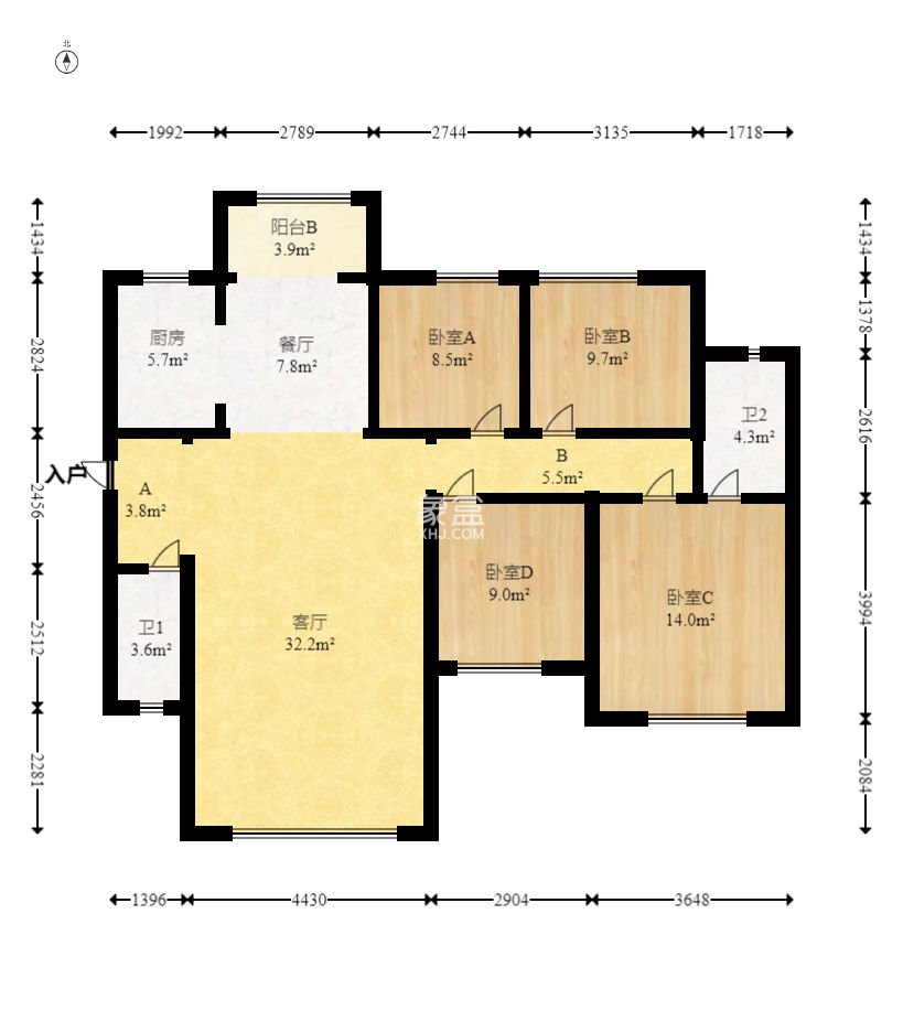 臻园  4室2厅2卫    178.0万