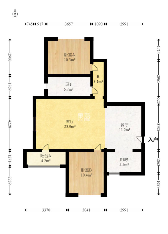 湘核佳苑  2室2厅1卫   77.00万