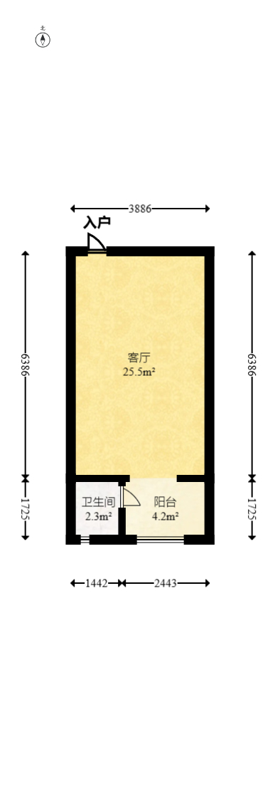 创业乐园  1室1厅1卫   11.00万室内图1