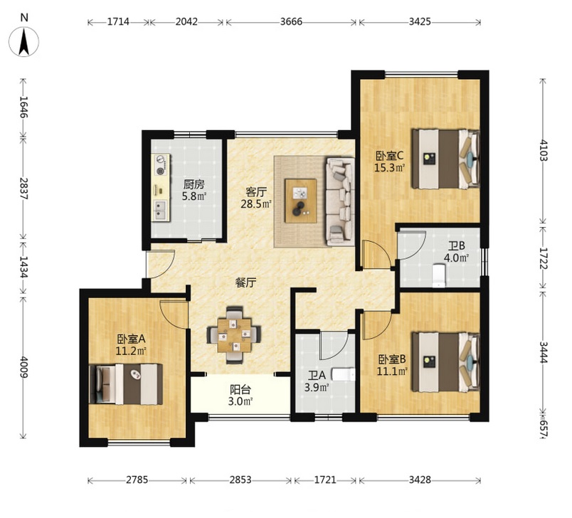 都市兰亭 3室2厅2卫 37.0万 都市兰亭 3室2厅2卫 37.0万室内图