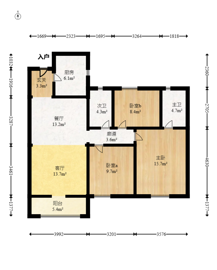 长沙溪山悦  3室2厅2卫   105.00万室内图1