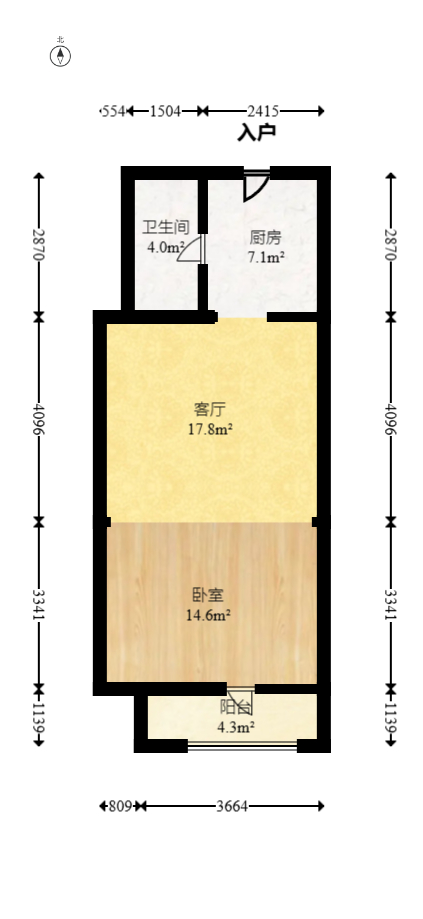 碧桂园星城首府  1室1厅1卫   34.00万室内图1