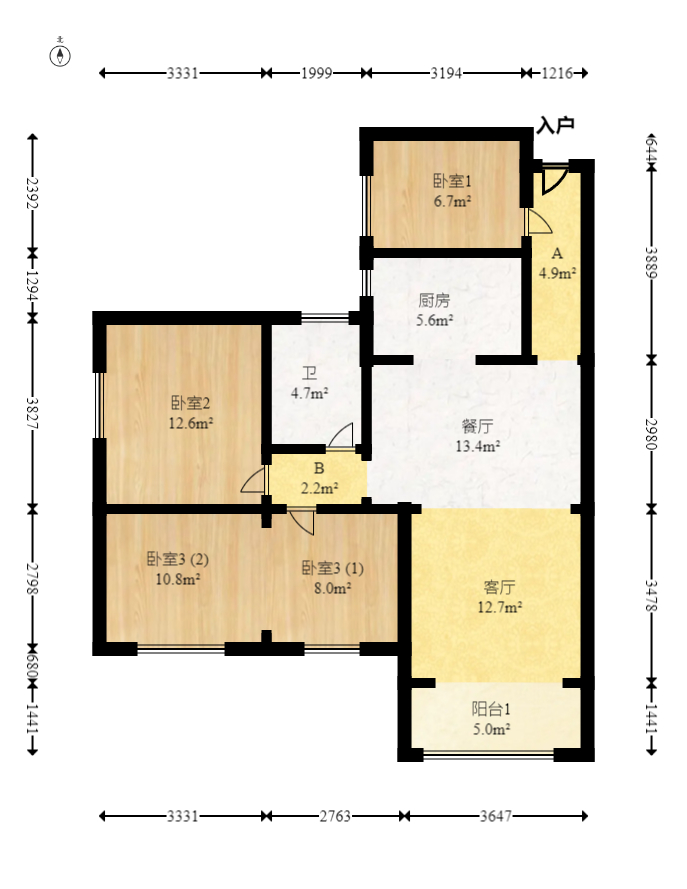 兰亭优壳(隽峰苑) 3室2厅1卫 69.8万 兰亭优壳(隽峰苑) 3室2厅1卫 69.8万户型图