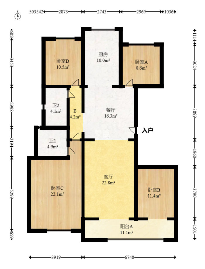 建发玖洲和玺  4室2厅2卫    125.0万