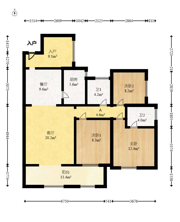 家和院  3室2厅1卫    89.0万 家和院  3室2厅1卫    89.0万户型图
