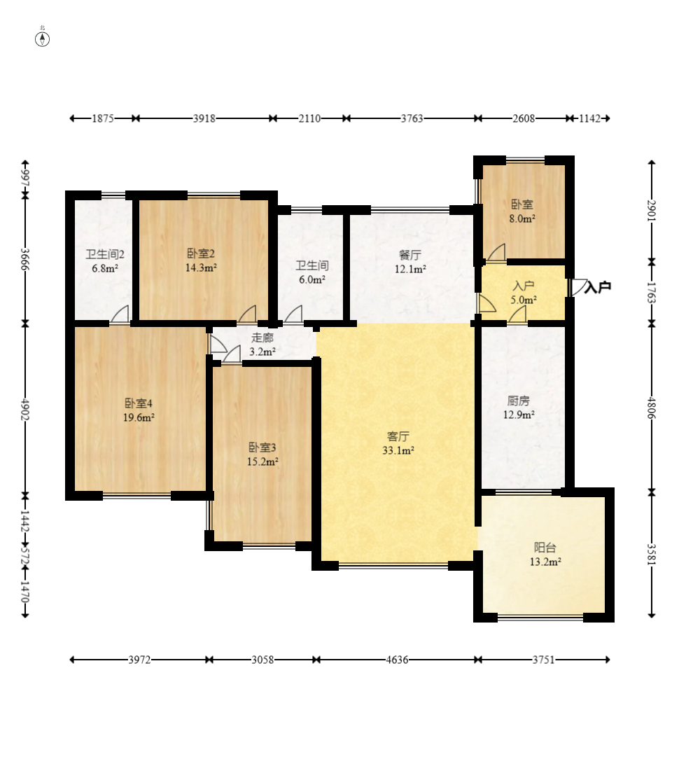 海德公园 4室2厅2卫 89.9万 海德公园 4室2厅2卫 89.9万户型图