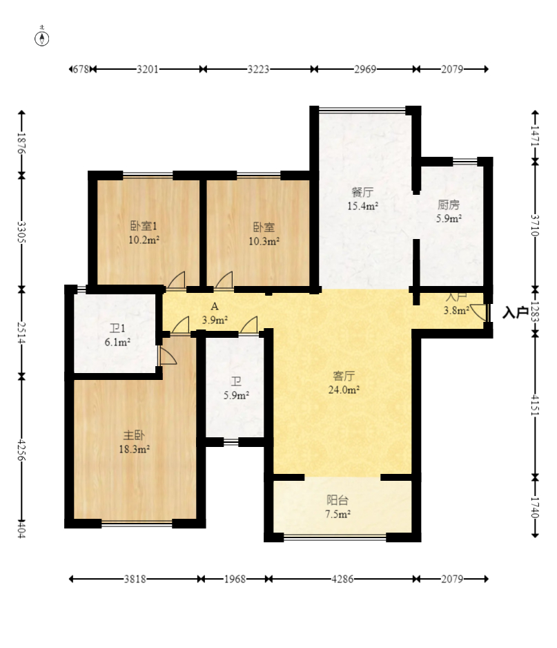 运达锦绣广场 3室2厅2卫 148.0万 运达锦绣广场 3室2厅2卫 148.0万户型图