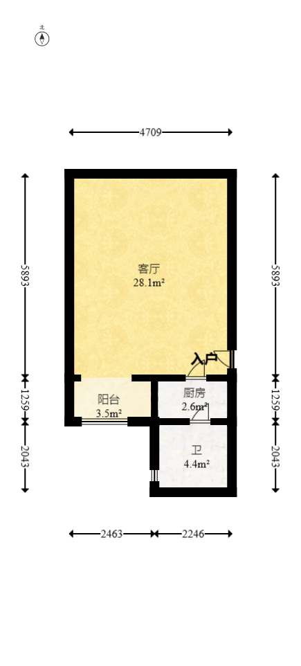 明城公寓  1室1厅1卫    25.8万 明城公寓  1室1厅1卫    25.8万户型图