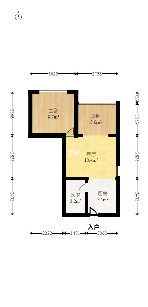 鑫海华庭  2室2厅1卫   68.00万