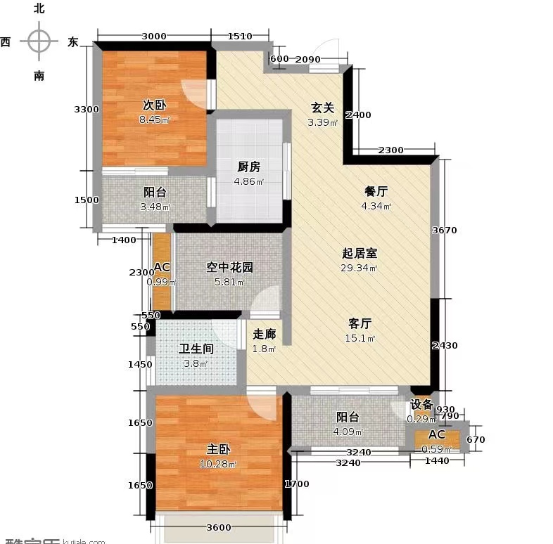 天元广场  3室2厅2卫   49.80万