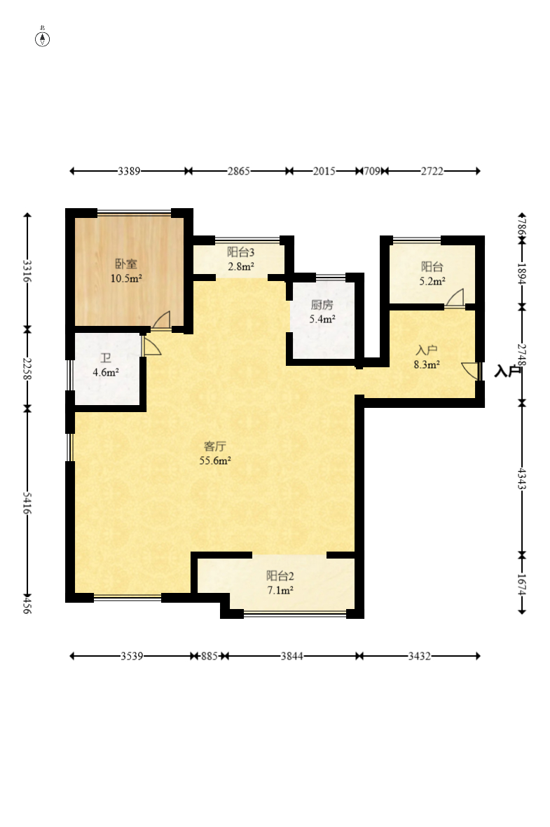 汉唐世家二期 5室2厅2卫 106.0万 汉唐世家二期 5室2厅2卫 106.0万户型图