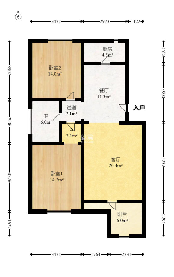 西街花园  2室2厅1卫   92.00万