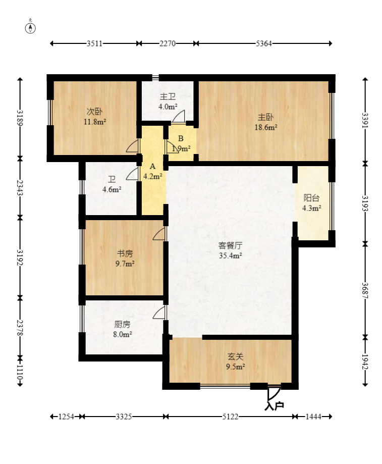 钱隆世家  3室2厅2卫    90.0万 钱隆世家  3室2厅2卫    90.0万户型图